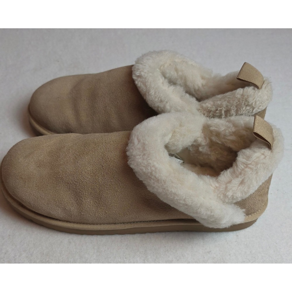Koolaburra by UGG Suede Faux Fur Slippers Tan 1133080 Womens 11